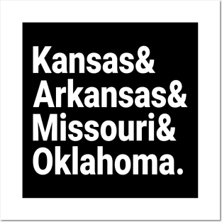 Kansas Arkansas Missouri Oklahoma Posters and Art